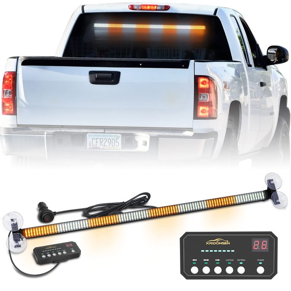 XRIDONSEN 35 inch Traffic Advisor Light Bar 144 LED Amber