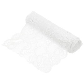MECCANIXITY 7.1 Pulgadas de Ancho 3 Yardas de Cinta de Encaje con Patrón Floral Cinta de Encaje Blanca para Manualidades DIY Envolver Regalos Ramos Decoración de Bodas y Costura