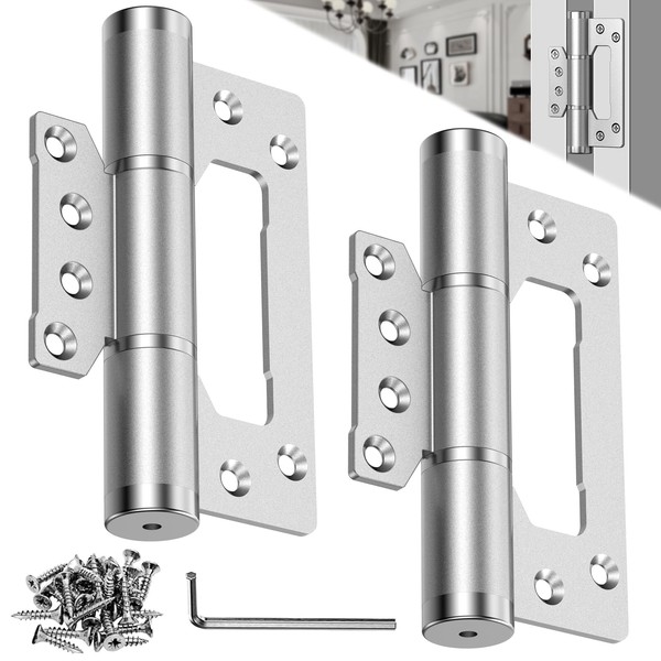 5IN Non-Mortise Automatic Closing Door Hinge,175° One-Way Internal Opening,self Closing