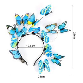 Butterfly Headband Luminous Blue Butterfly Headband Fancy Dress Butterfly Headpiece for Women Girls Butterfly Bridal Headband Butterfly Hair Accessories Carnival Accessories