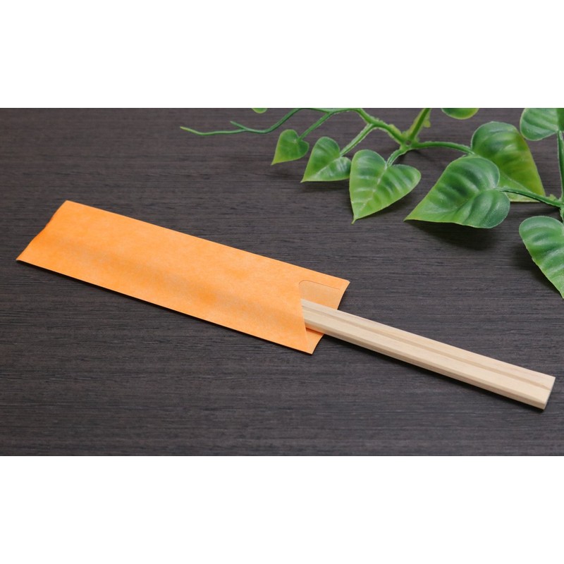吉井 商事 "Commercial" 割ri箸 桧 元禄 Orange Chopsticks Bag 3-Pack,