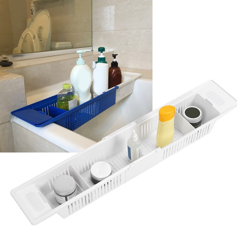 Storage Basket Retractable Bathtub Storage Rack for for Shampoo Shower