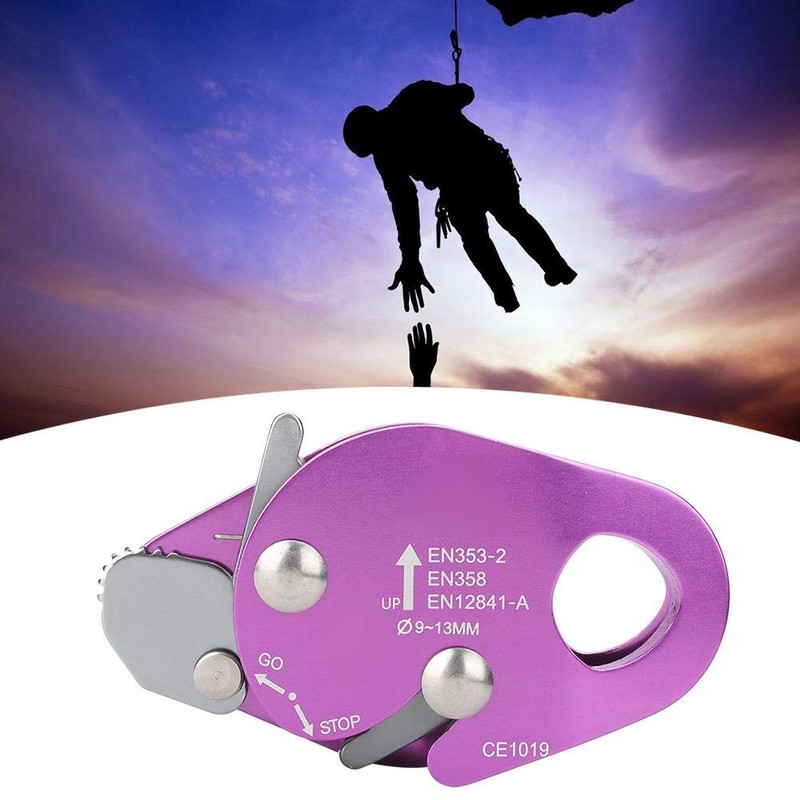 Hopcd Rock Climbing Rope Grab, 7075 Aviation Aluminum 9-13mm Self