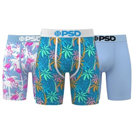 PSD Men's Maui Wowie Boxer Brief 3 Pack - Standard Length 7 Inch Inseam, Soft and Breathable Cotton Stretch Fabric Menswear Activewear Sweat Wicking - Color: MULTI, Size: M