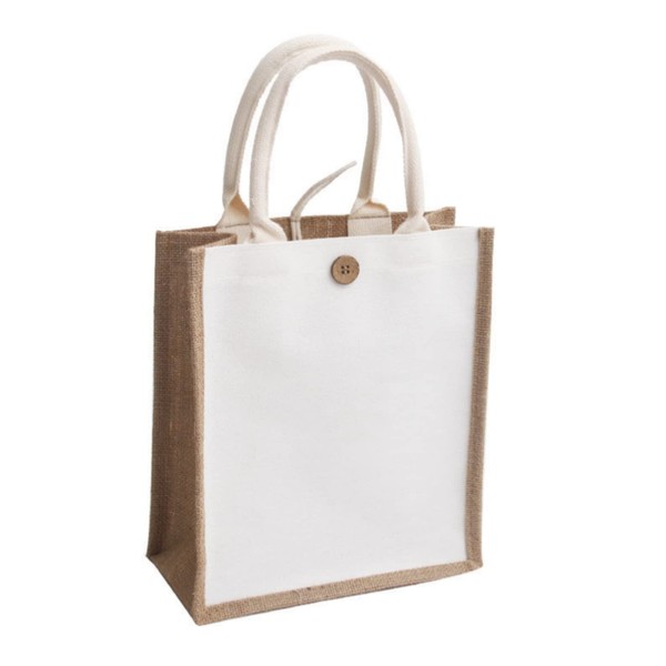 CHUANGOU Natural Jute Bag Environment Friendly Shopping Bag with Handles