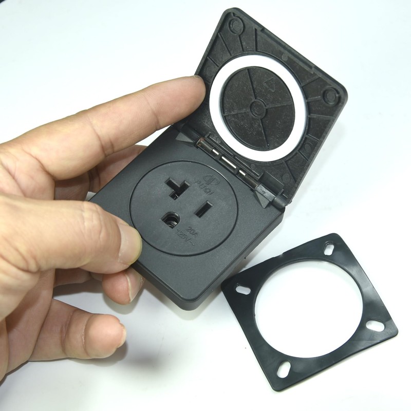 20Amp Power Outlet Receptacle NEMA 5-15R with Cover,3-Hole Socket AC