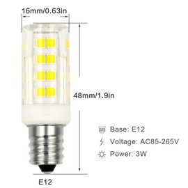 Honle E12 LED Light Bulbs 3W Equivalent 30W Halogen Bulb Warm White 3000K T3 T4 Edison Screw Candle Base Mini Non Dimmable AC110-120V for Ceiling Fan, Chandelier, Indoor Decorative Lighting Pack of 4