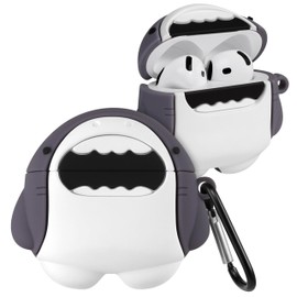 Boaretiu for Airpods 4th 2024 Case Cute Cartoon Kawaii - with Keychain Funny Design Cover Shell for Girls Teens Women Cases for Air Pods 4th, Shark