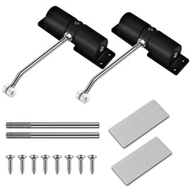 Voittozege Automatic Door Closer, 2 Pcs Quiet and Safety Spring Door Closer to Convert Self Closing and Hinged Doors,Door Closer Residential and Office Entrance Door, Black