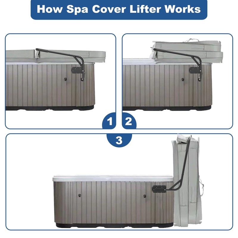 TOCRETOARE Hot Tub Cover Lifter, Spa Cover Lift, Hot Tub