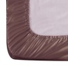 ROOEE Satin Silk Fitted Sheet with Pillowcase Set Breathable Soft