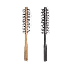 Round Hair Brush, 2 Pieces Round Hair Brush Nylon Roll Comb Natural Wood Brush Professional Small Round Styling Brush for Blow-Drying Curly Dry Hair