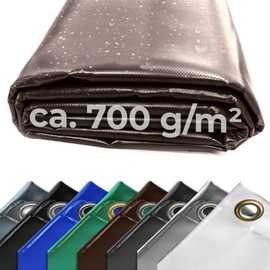 Lorry tarpaulin, 700 g, eyelets every 50 cm with hem on desired size, customisable