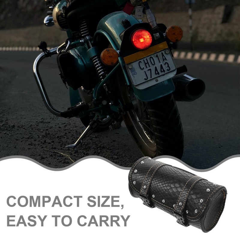 Holibanna Motorcycle Handlebar Bag Saddle Bag, Pu Leather Motorcycle Fork