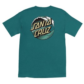 SANTA CRUZ Wave Dot S/S Regular T-Shirt Teal w/Yellow Lg Mens