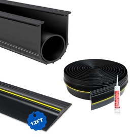 DGSL Garage Door Threshold and Bottom Seals Kit 12 FT,Rubber Weather Stripping Seal Strip Replacement,DIY Garage Door Bottom Seal with Sealants/Adhesive Combination