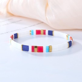 KELITCH Tila Miyuki Beads Bracelets Colorful Strand Stretch Bracelets Mixed Friendship Bracelets - 03E