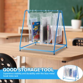 Tiangrid 2 Pcs Book Rack Metal Read Along Totes Rack 12 x 18 x 18 Inch Hanging Book Rack with Non Slip Rubber Floor Mat for Classroom Organization Teacher Supplies（Storage Bag not Included）