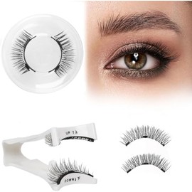 Pestañas Magnéticas Pestañas Postizas de Aspecto Natural con Aplicador Sin Pegamento Kit de Pestanas Falsas Magnéticas Pestanas Banda Transparente Wispy Reutilizables sin Eyeliner (Lv03)