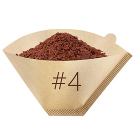 Mongdio #4 Cone Coffee Filters 8-12 Cups, Disposable Coffee Filters, Natural Unbleached Coffee Filters for Drip and Pour Over Coffee Maker - 200 Count
