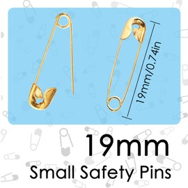 LLYJOYE 200 Pcs Small Black Safety Pins 19 mm Safety Pins for Clothes Sewing Arts Crafts Jewelry Making, with Storage Box