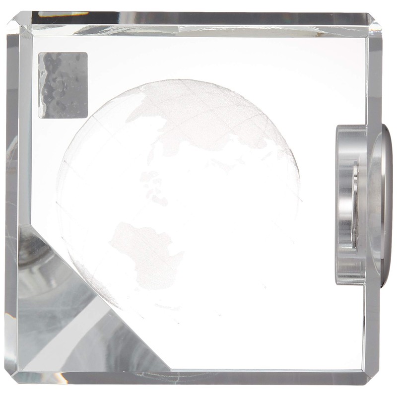 Narumi GW1000-11055 Glass Works 3D Earth Cube Clock, 2.6 inches