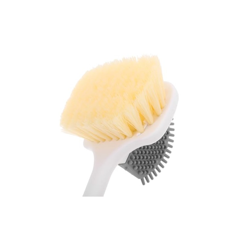 Bestyash Cepillo Pies Doble Cara Mango Largo Cerdas Suaves Exfoliante