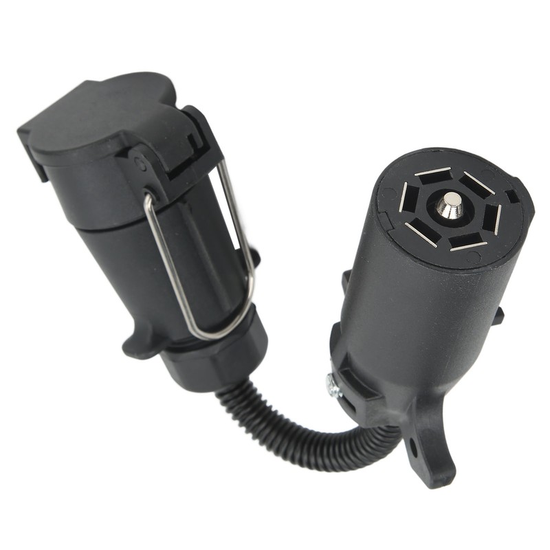 7 Way Round Trailer Plug Adapter Wire Connector RV Truck