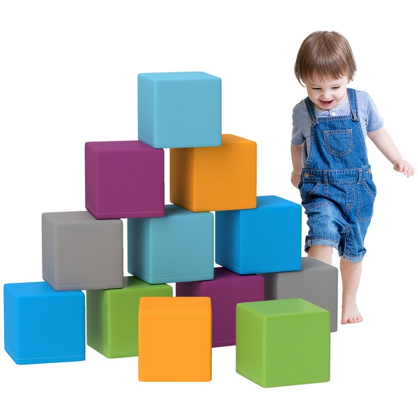 Soozier 12 Piece Soft Play Blocks Soft Foam Toy Building