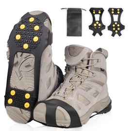 mizikuu Crampons Mountain Shoes, Spikes for Shoes, Winter with 11 Teeth, Non-Slip Shoe Spikes, Shoe Spikes, Traction, Snow Grips, Shoe Claws, Ice Snow Grips for Winter, Outdoor, Sports, Climbing