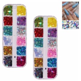 DANYBELLA MODA Y BELLEZA 2 Pack Decoración Acetatos De Mariposas Uñas Acrílicas Gel