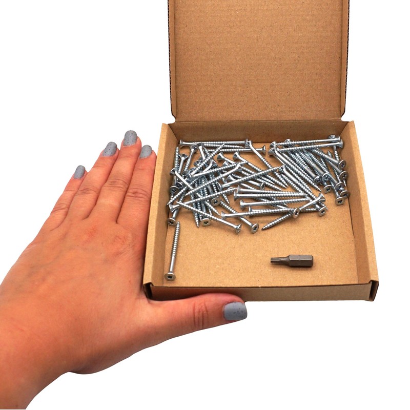SKIR'CO Pack of 50 Galvanised Steel Wood Screws 3.5 x