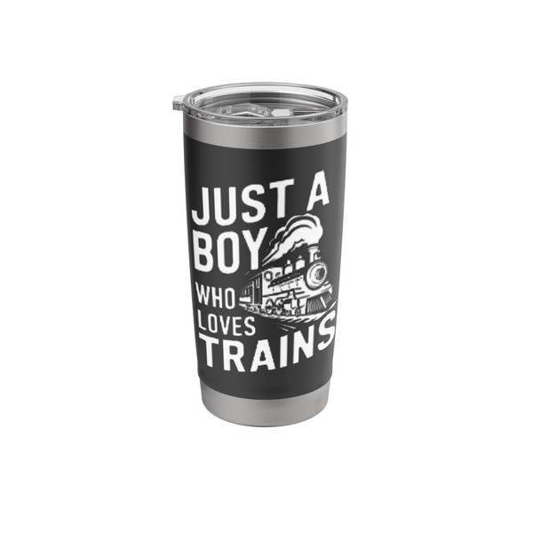 Just a Boy Who Loves Trains Funny Retro Steam Engine