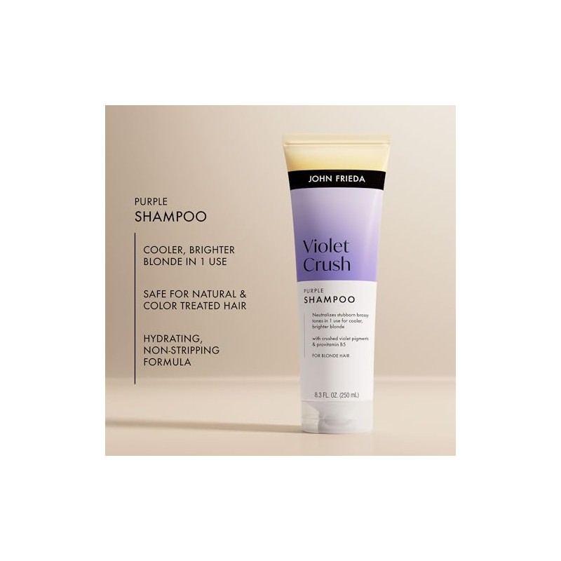 John Frieda Violet Crush - Champú morado para rubias, 8.3