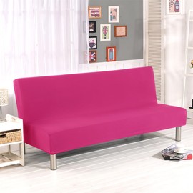 Solid Colour Armless Sofa Bed Cover Polyester Spandex Stretch Futon Slipcover Protector 3 Seater Elastic Full Folding Couch Sofa Cover fits Folding Sofa Bed without Armrests 80" x 50" in…