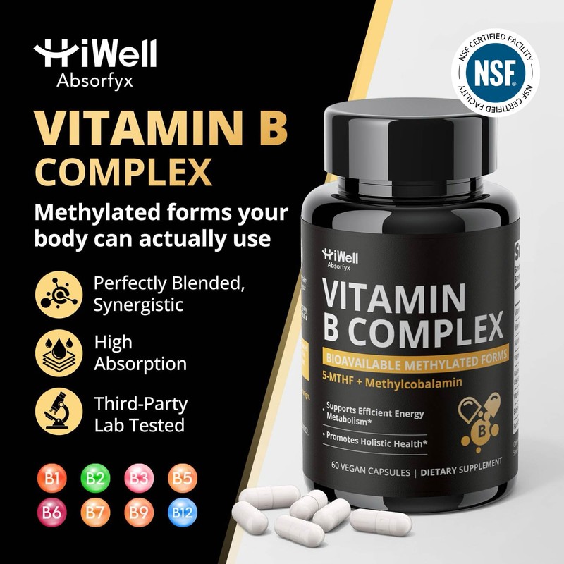 HiWell Absorfyx Methylated Vitamin B Complex with Methylfolate & Methyl