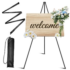 Art Painting Display Easel, 66" Large Easel Stand for Display, Tripod Collapsible Metal Portable Floor Easel, Foldable Stand with Portable Bags, Extra Sturdy for Paintings, Drawing and Wedding