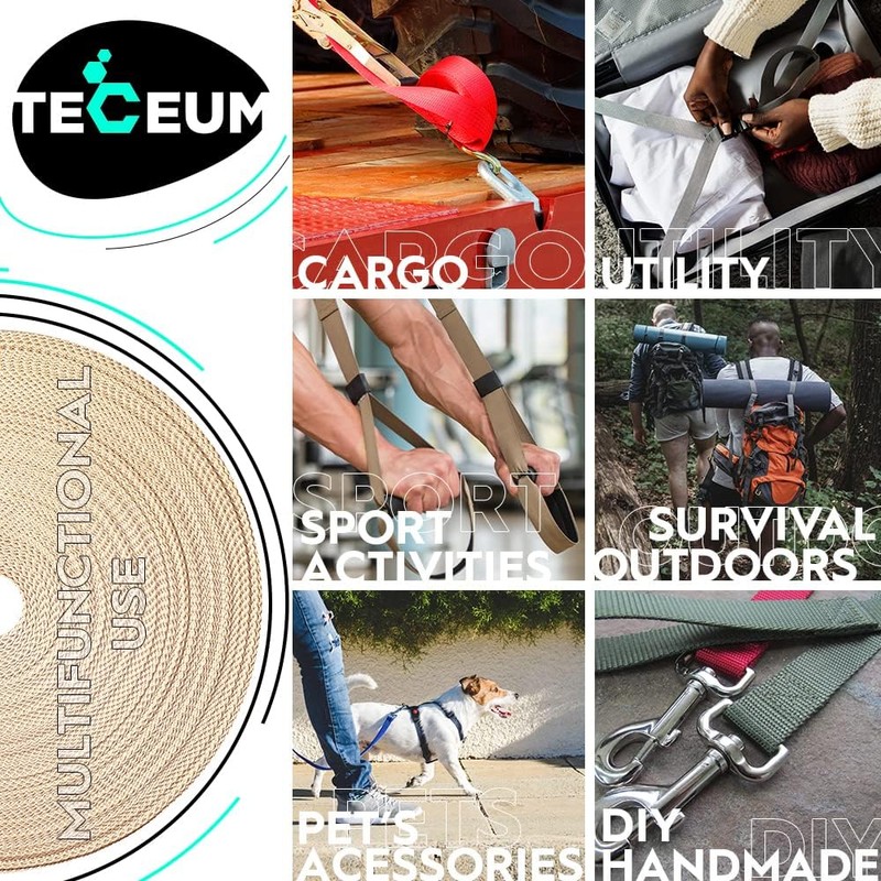 TECEUM 38 mm Webbing – Tan – 9 m –