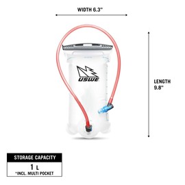 USWE Elite Hydration Bladder 3.0L, Water Reservoir with Plug-n-Play Quick Disconnect and Wide Slide-Seal Open, Reversible Leak Proof BPA Free, for Backpack
