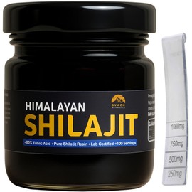 Svach Botanicals Shilajit Resin- (100 Servings) Lab Tested Pure Himalayan Gold Grade 80% Fulvic Acid High Potency with 85+ Trace Minerals 40g Jar