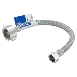 Eastman 48084 Flexible Toilet Connector, Stainless Steel Braided Hose with Ballcock nuts, 7/8-inch B/C x 1/2-inch FIP Inlet, 12-Inch Length
