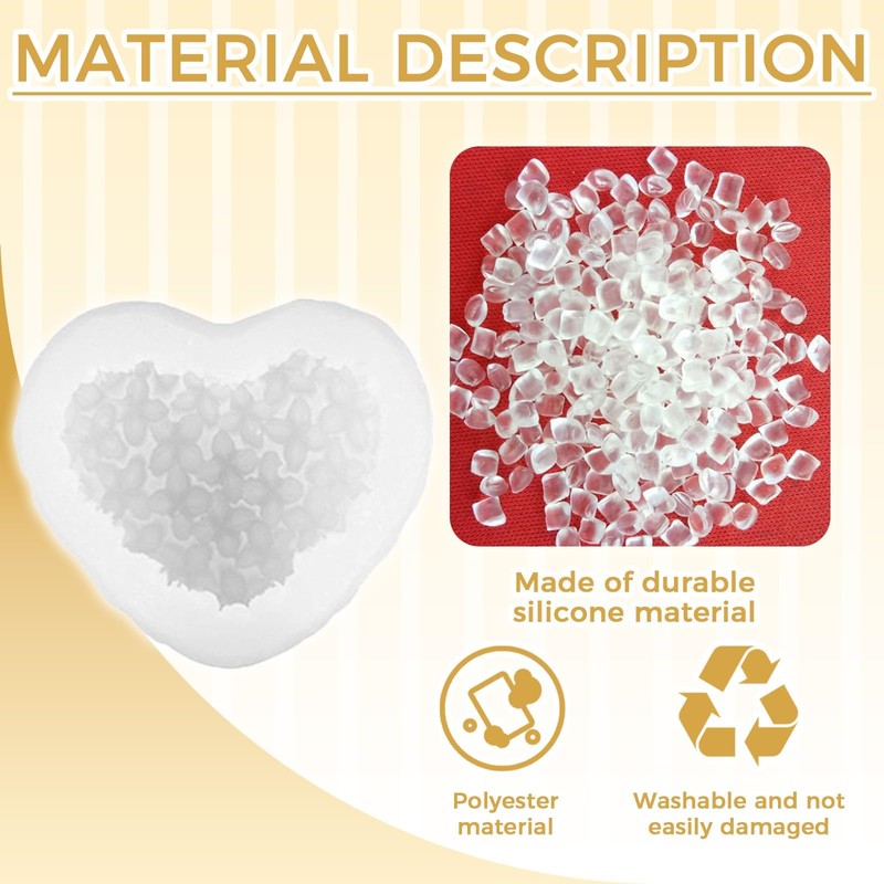 1Pcs Heart-Shaped Candle Molds Silicone for Flower/Soap/Chocolate/Resin
