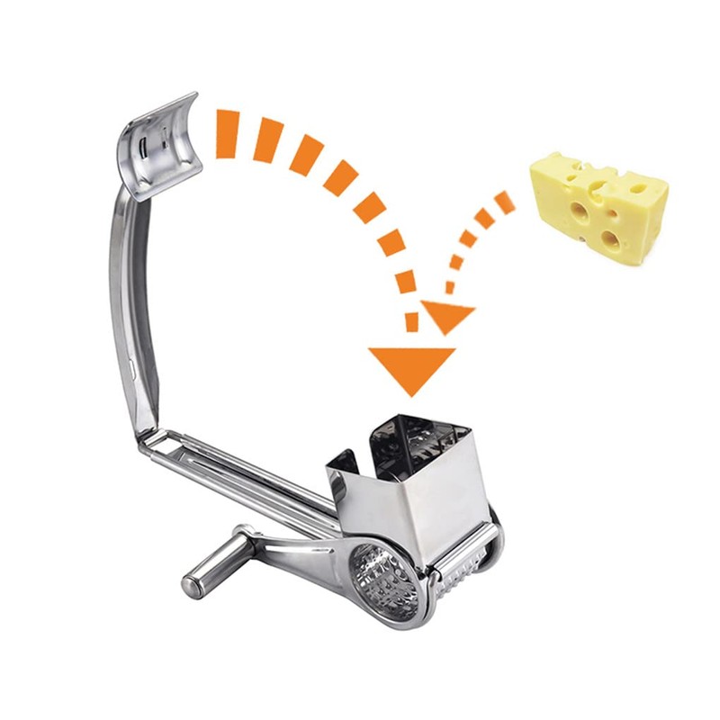 Stainless Steel Rotary Grater, Kitchen Tools Hand Crank Shredder Butter