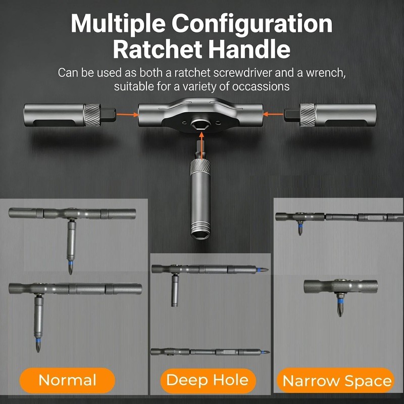 24 in 1 Magnetic Screwdriver Set, Multi Bit Ratcheting Screwdriver