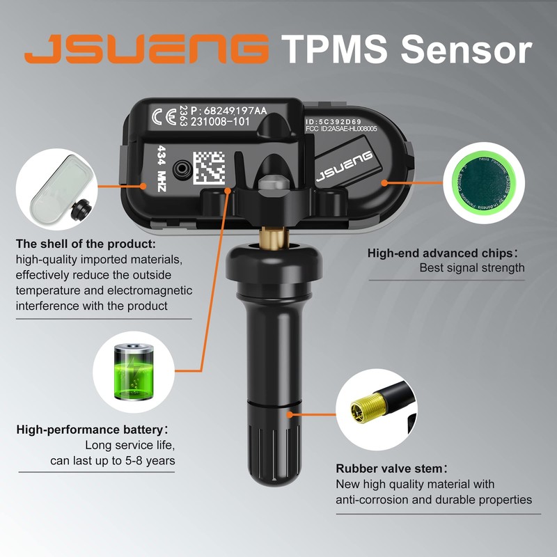 Tire Pressure Sensor TPMS Sensor 434mhz Compatible with Jeep Dodge