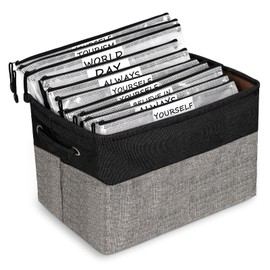 Board Game Storage Containers with 10PCS Zipper Bags, DIY Stickers and Adhesive, Board Game Organizers and Storage Bags for Board Games, Puzzles, Toys, Video Game, Craft Office Supplies (Dark Gray)