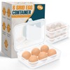 ZPU Egg Holder Camping, 2Pcs 6 Grid Egg Container, Plastic