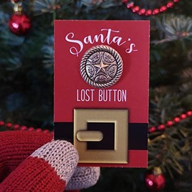 The Shelf Shack Santa's Lost Button - Father Christmas' Golden Metal Button **Includes Link to Video From Santa**