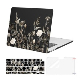 MOSISO Compatible with MacBook Air 15 inch Case 2025 2024 2023 Release M3 A3114 M2 A2941 Touch ID, Protective Plastic Hard Shell Case Cover & Keyboard Cover Skin & Screen Protector, Retro Flower