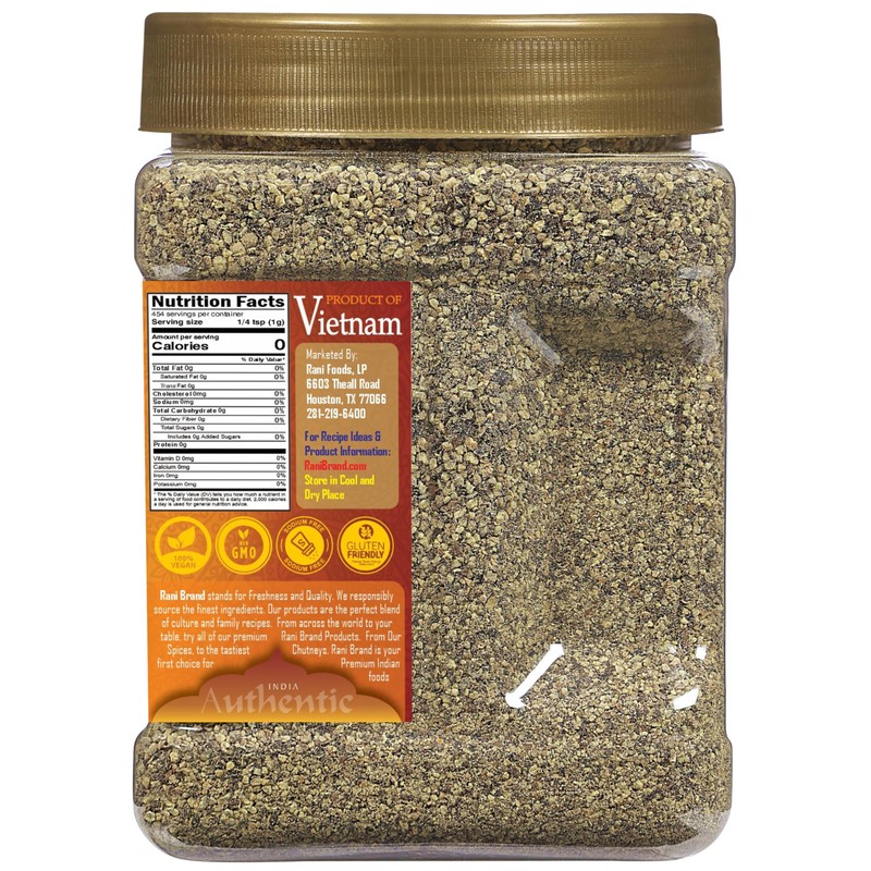 Rani Black Pepper Coarse Ground 28 Mesh (Table Grind) 16oz